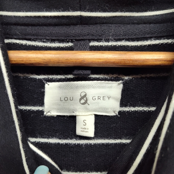 Lou & Grey Shirt Dress Women Size S Black White Stripes Long Sleeve Fall Casual - Picture 7 of 7